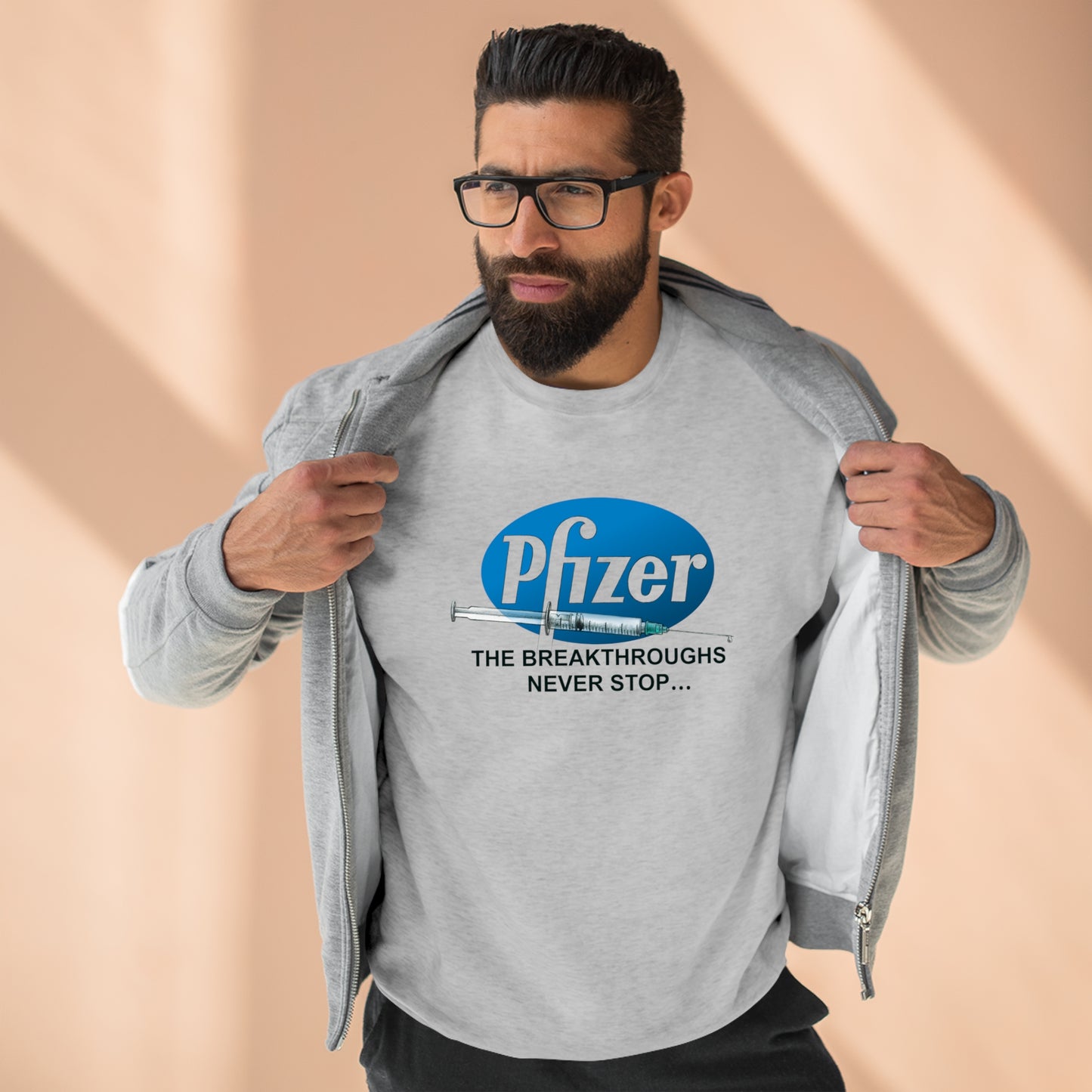 Pfizer, The Breakthroughs Never Stop Sweatshirt - Unisex